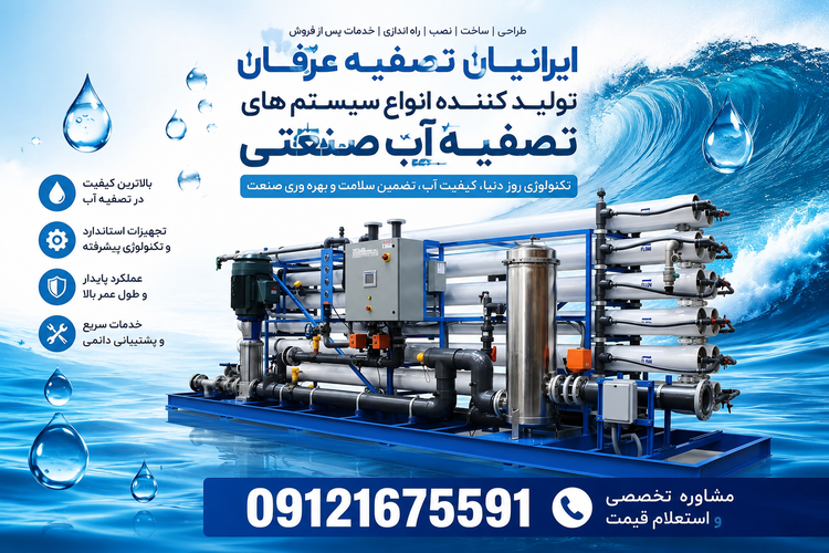 ساخت و طراحي و قيمت دستگاه تصفيه اب صنعتي09121675591/RO100MM
